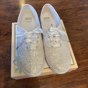Only worn once, keds x kate spade new york champion glitter sneakers size 10